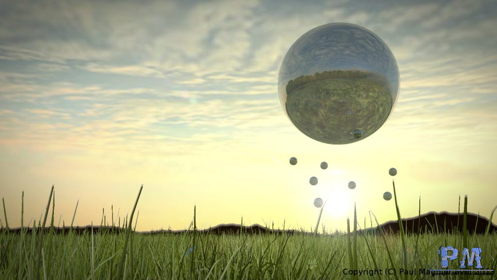 Image réalisée dans le cadre d'un concours hebdomadaire du Blender Clan sur le thème "Sphère"