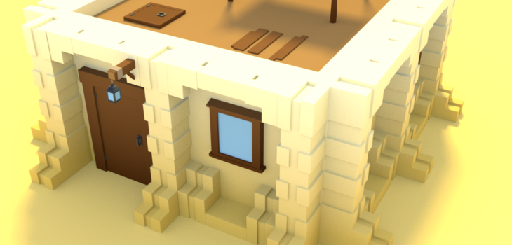 Première maison du désert Low-Poly réalisé à partir de mes différents assets.