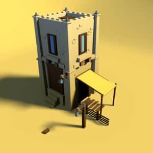 Deuxième maison du désert Low-Poly réalisé à partir de mes différents assets.